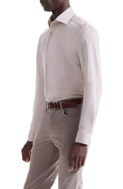 Bugatchi Devon Ooohcotton® Houndstooth Button-up Shirt In Pink