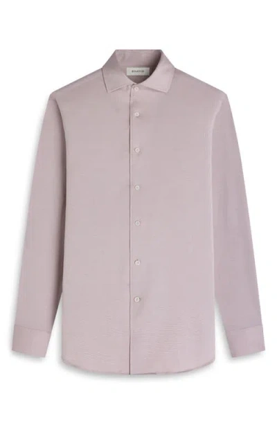 Bugatchi Devon Ooohcotton® Houndstooth Button-up Shirt In Pink