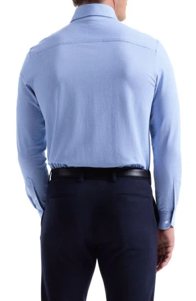 Bugatchi Devon Ooohcotton® Houndstooth Button-up Shirt In Blue