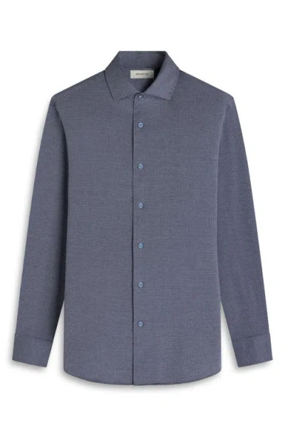 Bugatchi Devon Ooohcotton® Houndstooth Button-up Shirt In Gray