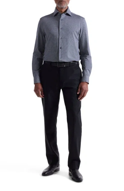 Bugatchi Devon Ooohcotton® Houndstooth Button-up Shirt In Gray