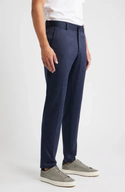Bugatchi Flat Front Knit Wool Blend Chinos In Blue