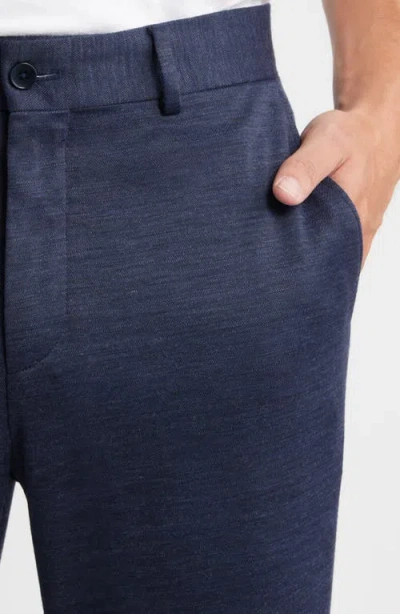 Bugatchi Flat Front Knit Wool Blend Chinos In Blue