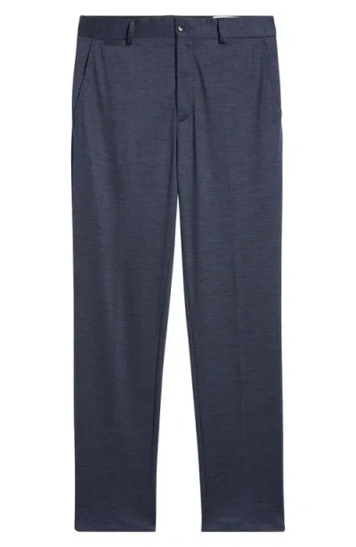 Bugatchi Flat Front Knit Wool Blend Chinos In Blue