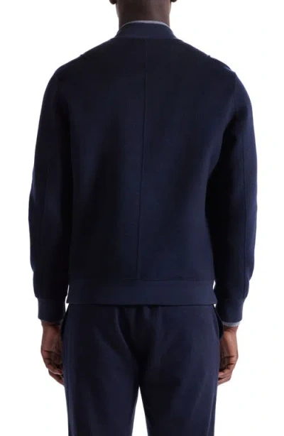 Bugatchi Brushed Wool Blend Bomber Jacket In Blue