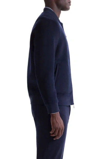 Bugatchi Brushed Wool Blend Bomber Jacket In Blue