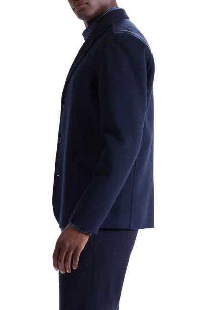 Bugatchi Felted Wool Blend Three Button Blazer In Blue