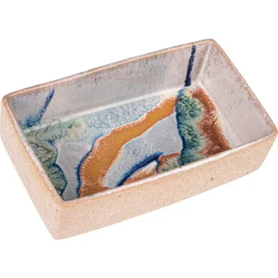 Storied Home Square Abstract Artistry Stoneware Bowl In Neutral