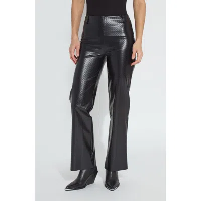 Lyssé Amara Straight Flare Vegan Leather Pants In Black Wicker