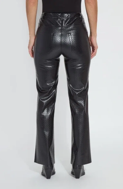 Lyssé Amara Straight Flare Vegan Leather Pants In Black Wicker