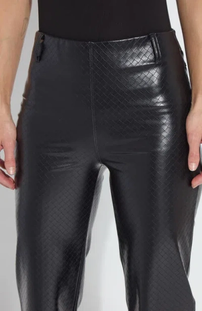 Lyssé Amara Straight Flare Vegan Leather Pants In Black Wicker
