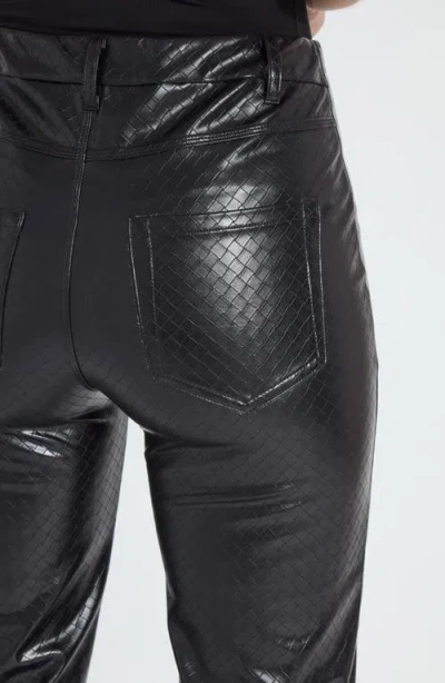 Lyssé Amara Straight Flare Vegan Leather Pants In Black Wicker