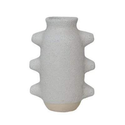 Storied Home Abstract Stoneware Vase In Gray