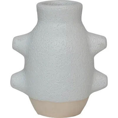 Storied Home Abstract Stoneware Vase In White