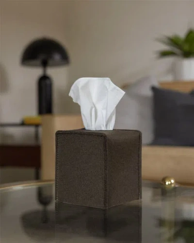 Graf & Lantz Graf Lantz Merino Wool Small Tissue Box Cover In Brown