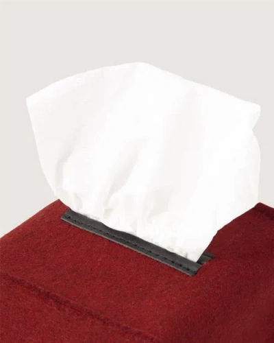 Graf & Lantz Graf Lantz Merino Wool Small Tissue Box Cover In Red