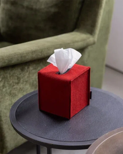 Graf & Lantz Graf Lantz Merino Wool Small Tissue Box Cover In Red