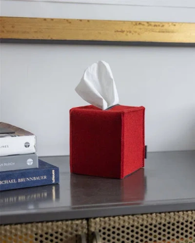Graf & Lantz Graf Lantz Merino Wool Small Tissue Box Cover In Red