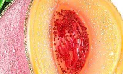 Cody Foster & Co. Sugared Peach Glass Ornament In Multi