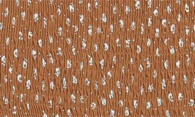 Petal And Pup Petal & Pup Sara Smocked Off The Shoulder Long Sleeve Body-con Midi Dress In Brown