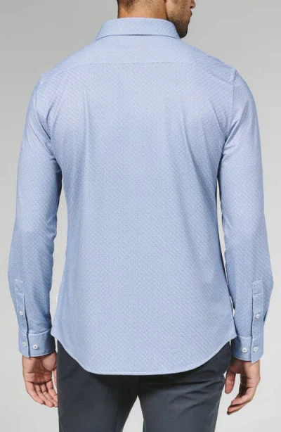 7 Diamonds Wilhelm Geo Print Wrinkle Resistant Performance Button-up Shirt In Blue