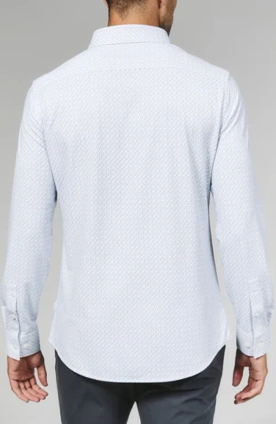 7 Diamonds Pesaro Geo Print Wrinkle Resistant Performance Button-up Shirt In Blue