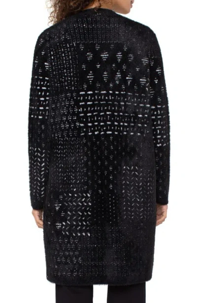 Liverpool Los Angeles Open Front Sweater Coat In Black