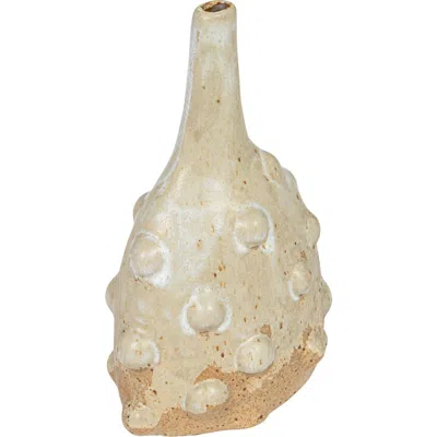 Storied Home Stoneware Vase With Raised Dots And Reactive Glaze In Neutral