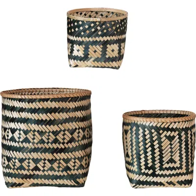 Storied Home Baskets With Pattern, Set Of 3 In Multi