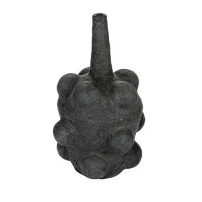 Storied Home Handmade Paper Mâché Bubble Vase With Distressed Finish In Black