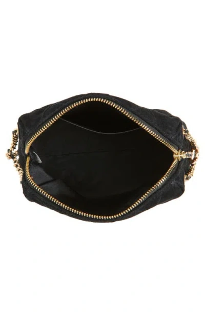 Tory Burch Mini Fleming Quilted Leather Shoulder Bag In Black