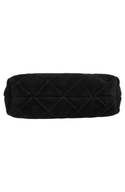 Tory Burch Mini Fleming Quilted Leather Shoulder Bag In Black