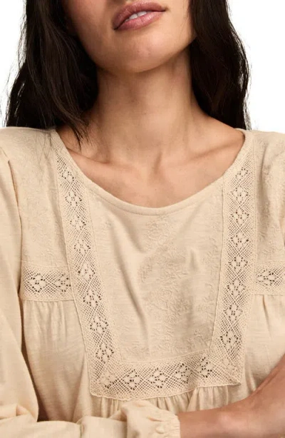Lucky Brand Embroidered Long Sleeve Top In Neutral