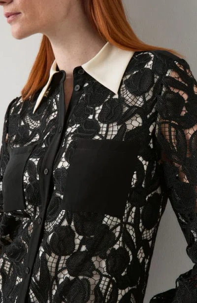 Lk Bennett Yvette Lace Shirtdress In Multi