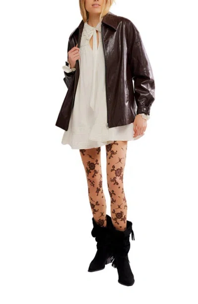 Free People Sloane Faux Leather Jacket In Brown