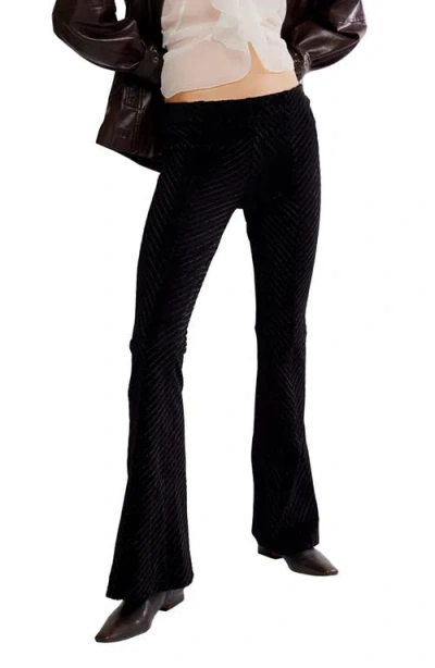 Free People Penny Pull On Velvet Pant In Black In Black