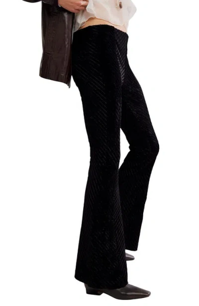 Free People Penny Pull On Velvet Pant In Black In Black