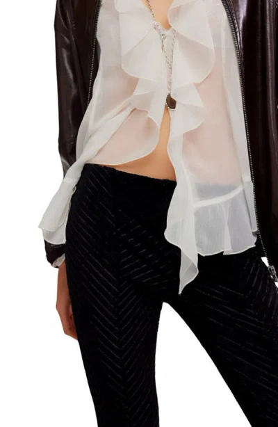 Free People Penny Pull On Velvet Pant In Black In Black