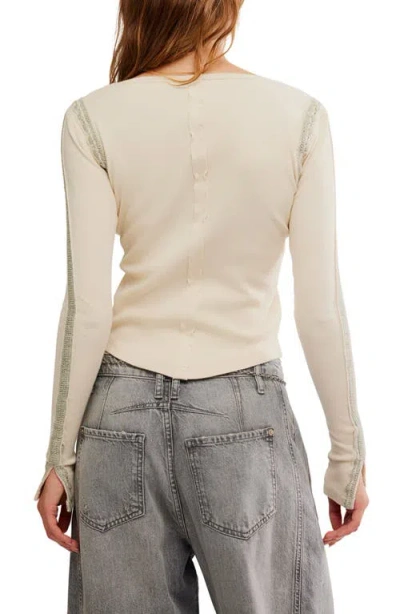 Free People Lost Love Long-sleeve Top In Tea Combo In White