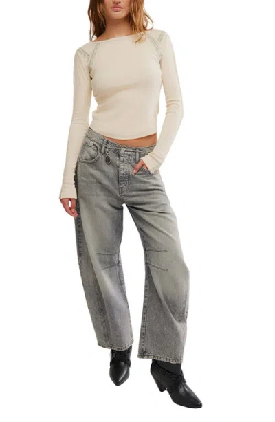 Free People Lost Love Long-sleeve Top In Tea Combo In White