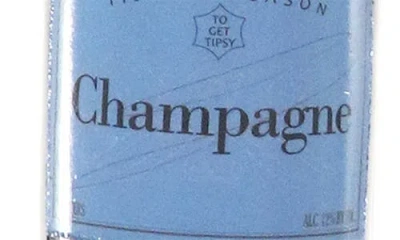 Cody Foster & Co. Champagne Bottle Glass Ornament In Multi