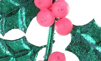 Cody Foster & Co. Holly Branch Paper Mache Ornament In Multi