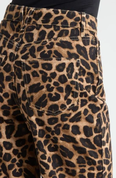 Veronica Beard Taylor High-rise Wide-leg Leopard Jeans With Chaps In Animal Print