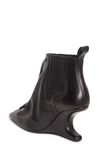 Rick Owens Ankle Boot With Pointed Toe And Sculptural Heel In Black