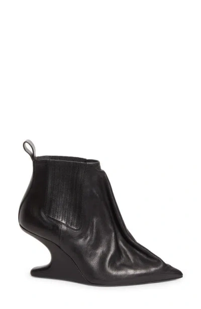 Rick Owens Ankle Boot With Pointed Toe And Sculptural Heel In Black