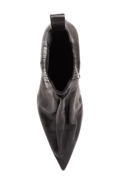 Rick Owens Ankle Boot With Pointed Toe And Sculptural Heel In Black