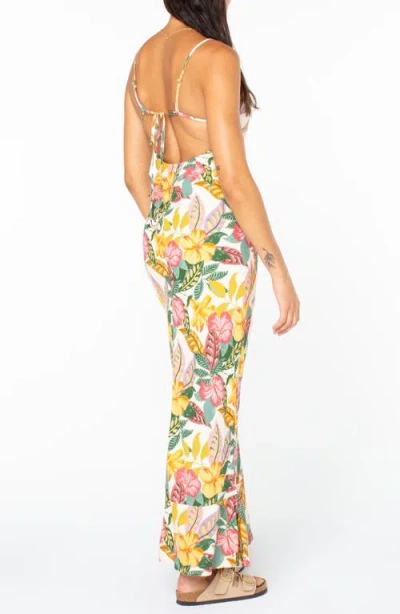 Roxy Juniors' Floral-print Lost Paradise Tie-beck Maxi Dress In Multi