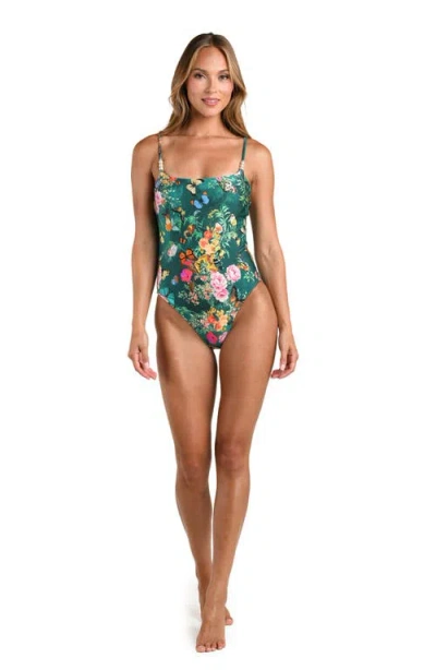 L'agence Remi Charonda Butterfly Basic Lingerie One Piece Swimsuit In Blue