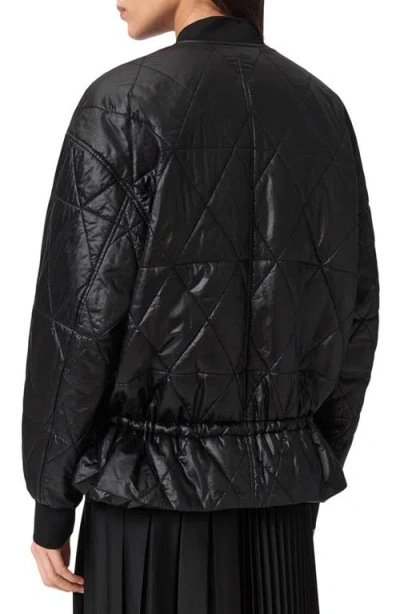 Allsaints Alii Quilted Bomber Jacket In Black