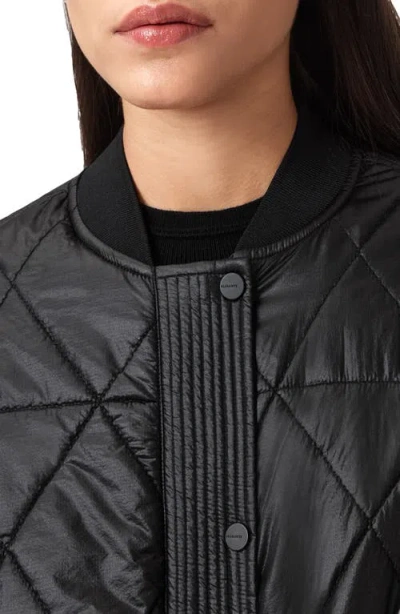 Allsaints Alii Quilted Bomber Jacket In Black